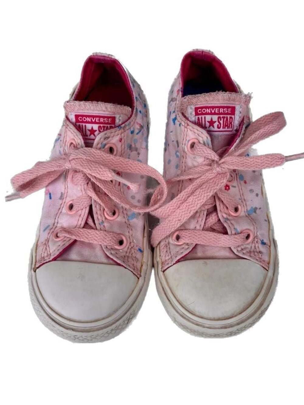 Converse‎ Chuck Taylor All Star Kids Pink Floral Polka Dot Sneakers Size 9